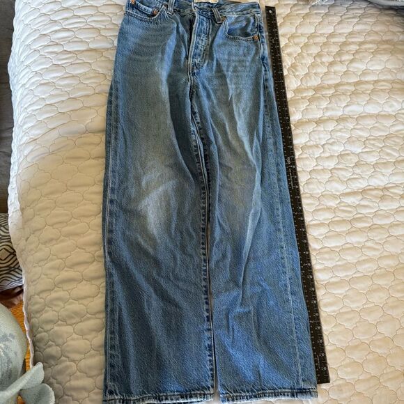 Sz 26 Levi Levi’s Premium Ribcage Straight Classic Blue Denim Jeans - Picture 9 of 11